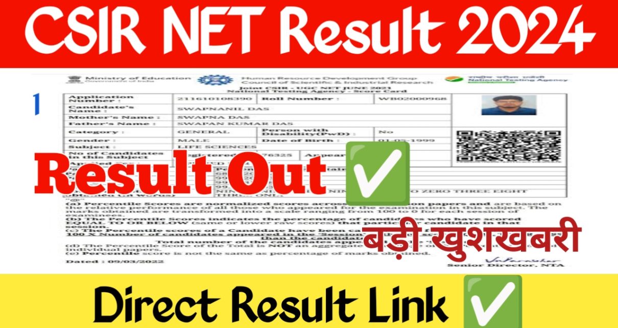 CSIR NET Result 2024