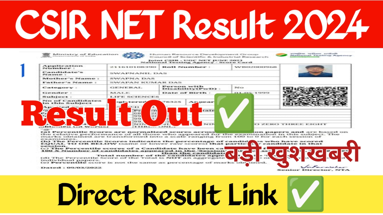 CSIR NET Result 2024