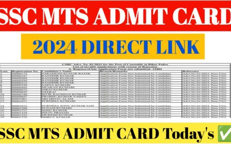 SSC MTS Admit Card 2024