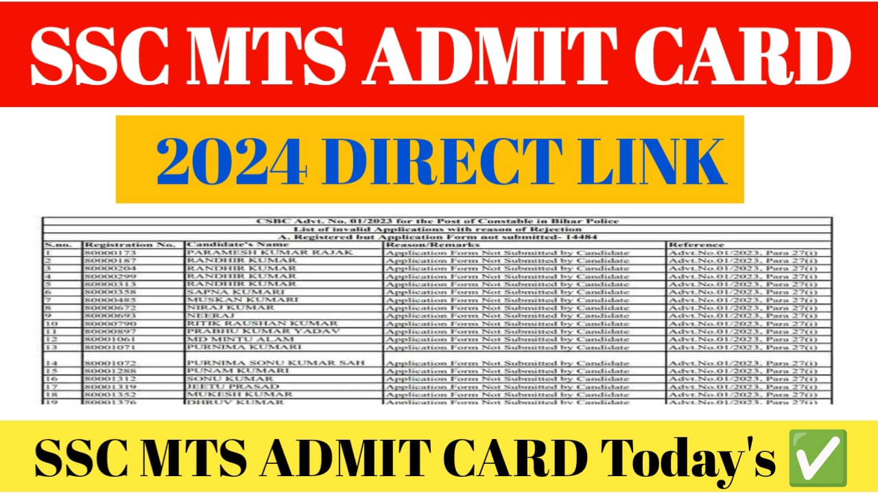 SSC MTS Admit Card 2024 